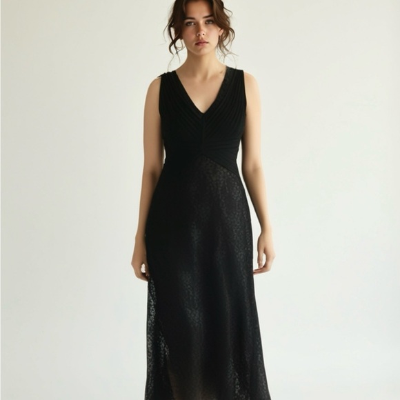 Calvin Klein Elegant Black Evening maxi  Dress Size 8 - Picture 1 of 12